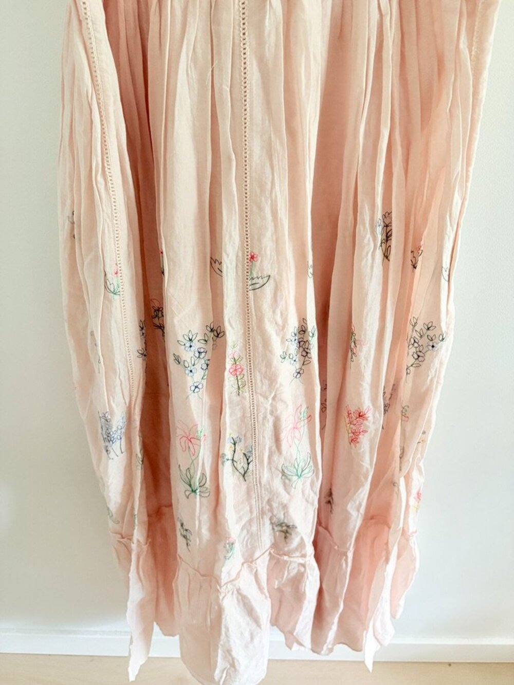 Caroline Constas Daisy Lace Maxi Dress NWT Floral Embroidered Pink Size Large - Picture 6 of 10